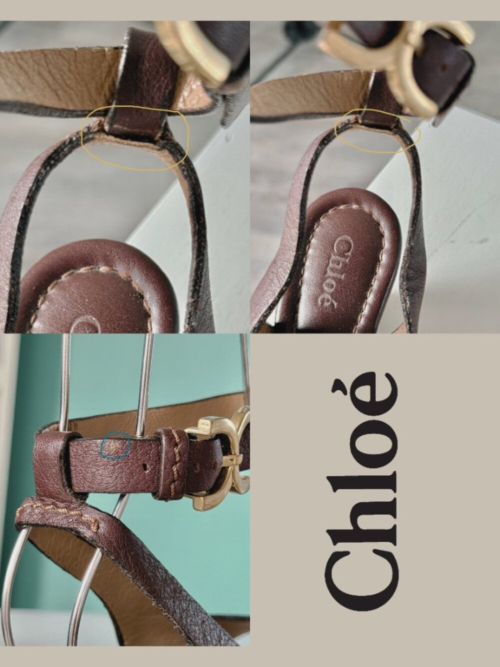 Chloe Strappy Leather Cork Wedge Slingback Sandals (6.5 US / EU 37.5) - Picture 10 of 10
